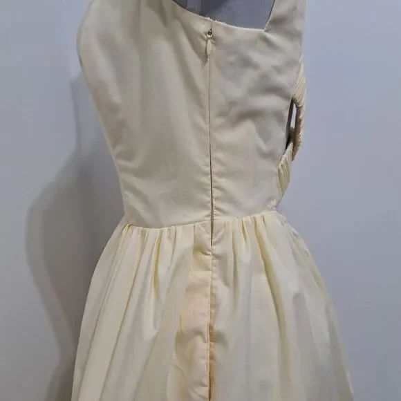 Rihoas Square Neck Criss Cross Back Sleeveless Midi Dress Light Yellow Small NWT - Picture 10 of 14